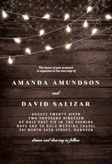 Wood and string lights - Wedding Invitation